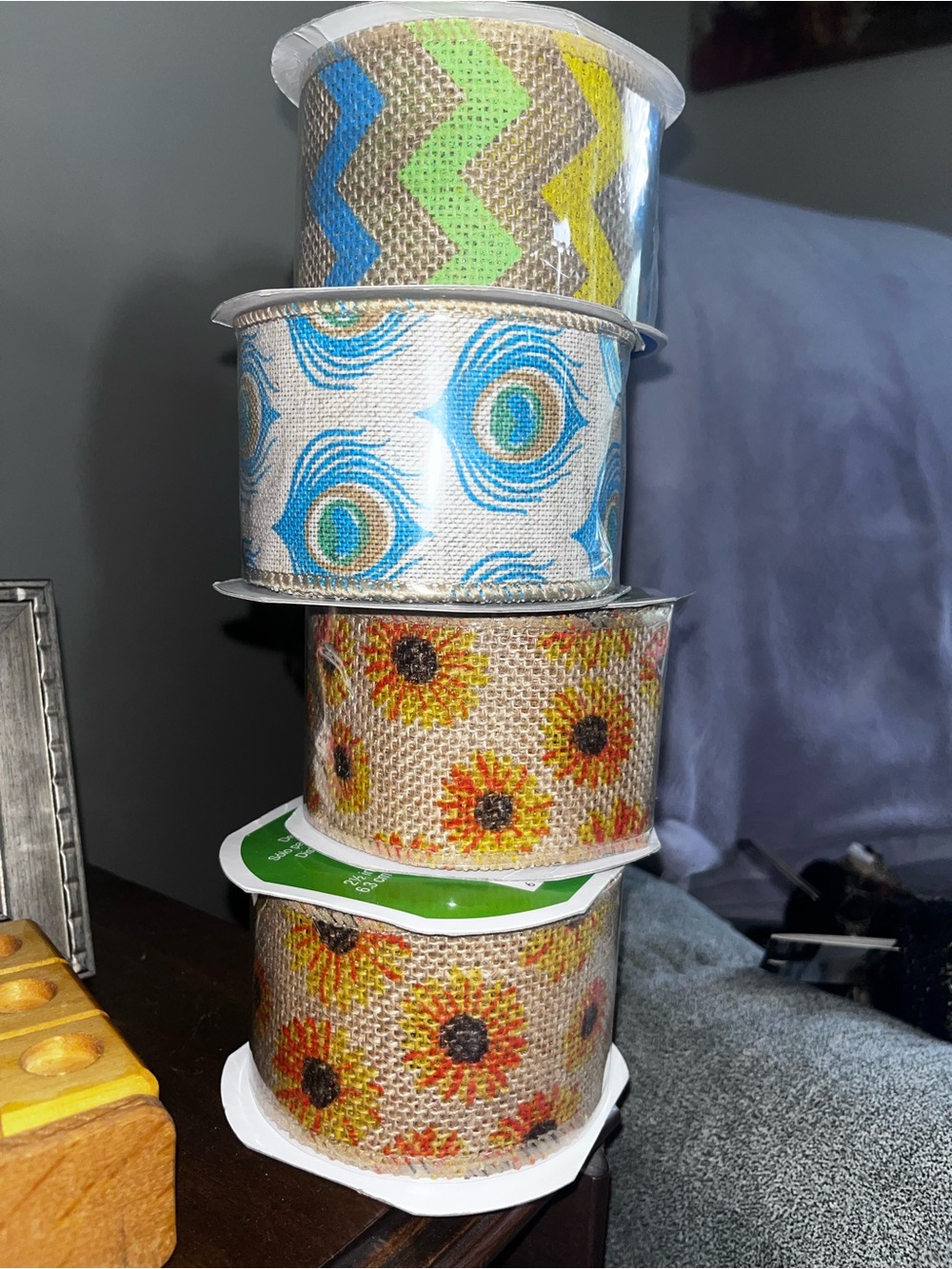 4 Celebrate It Burlap Wired Ribbons